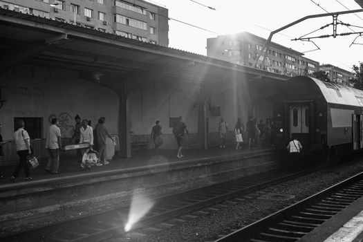 Train at Bucharest North Railway Station (Gara de Nord Bucharest) Romania, 2022