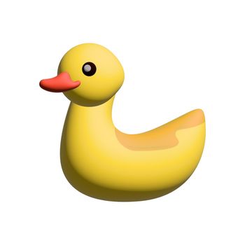 3D yellow duck on a white background - 3D image