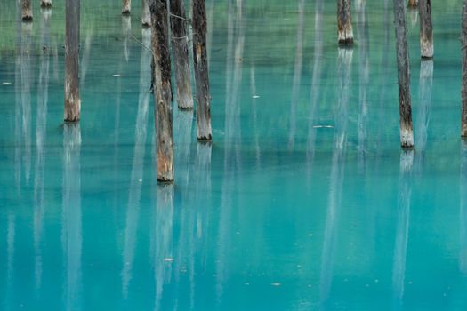 Platinum Blue Pond (Hokkaido Biei-cho). Shooting Location: Hokkaido Biei-cho