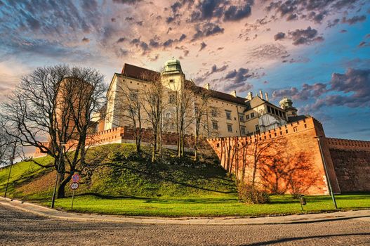 Historic royal Wawel castle in Krakow Poland