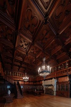 Wooden library interior.