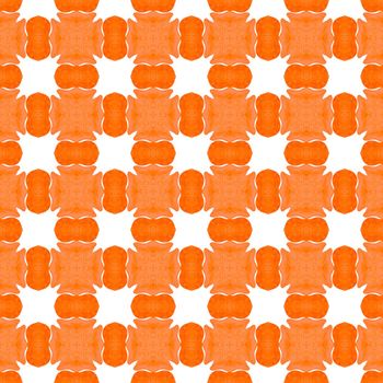 Textile ready curious print, swimwear fabric, wallpaper, wrapping. Orange nice boho chic summer design. Arabesque hand drawn design. Oriental arabesque hand drawn border.
