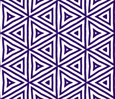 Ikat repeating swimwear design. Purple symmetrical kaleidoscope background. Summer ikat sweamwear pattern. Textile ready symmetrical print, swimwear fabric, wallpaper, wrapping.