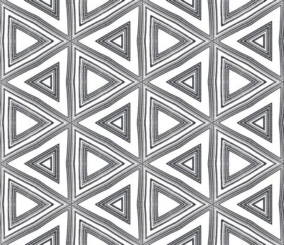 Ethnic hand painted pattern. Black symmetrical kaleidoscope background. Textile ready gorgeous print, swimwear fabric, wallpaper, wrapping. Summer dress ethnic hand painted tile.