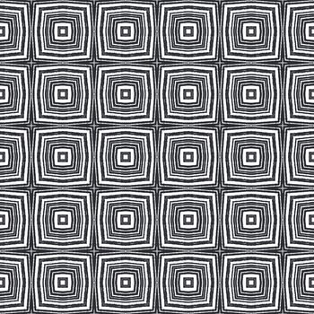 Medallion seamless pattern. Black symmetrical kaleidoscope background. Watercolor medallion seamless tile. Textile ready unusual print, swimwear fabric, wallpaper, wrapping.