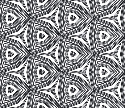 Mosaic seamless pattern. Black symmetrical kaleidoscope background. Textile ready quaint print, swimwear fabric, wallpaper, wrapping. Retro mosaic seamless design.