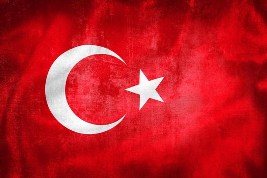 Grunge 3D illustration of Turkey flag, concept of Turkey 