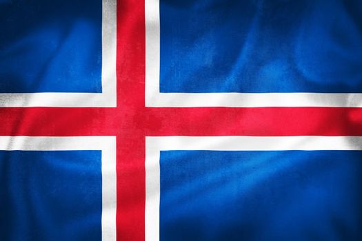 Grunge 3D illustration of Iceland flag, concept of Iceland 