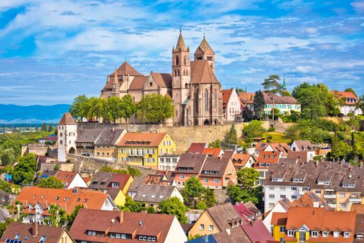 Historic town of Breisach cathedral and rooftops view, Baden-Württemberg region of Germany