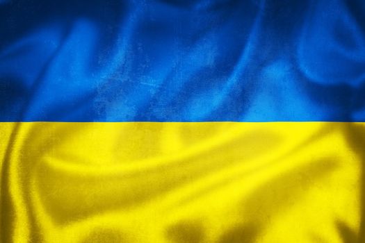 Grunge 3D illustration of Ukraine flag, concept of Ukraine