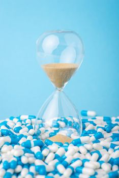 Concept of time, treatment, medication, time flies