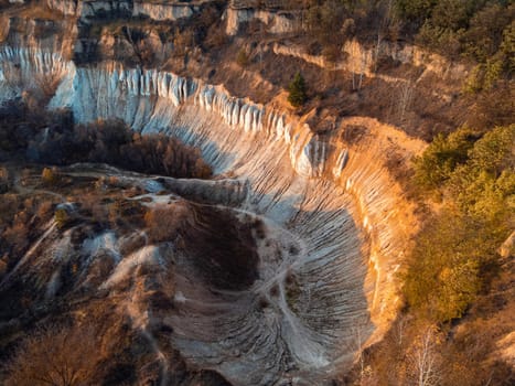 Huge hole in the ground used for extracting chalk