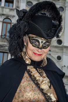 VENICE, ITALY - Febrary 7 2018: The masks of the Venice carnival 2018