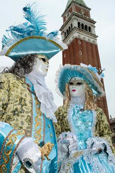 VENICE, ITALY - Febrary 7 2018: The masks of the Venice carnival 2018