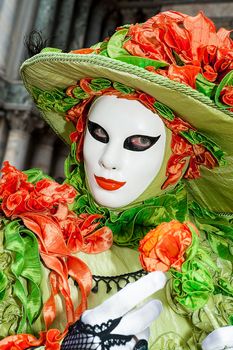 VENICE, ITALY - Febrary 7 2018: The masks of the Venice carnival 2018