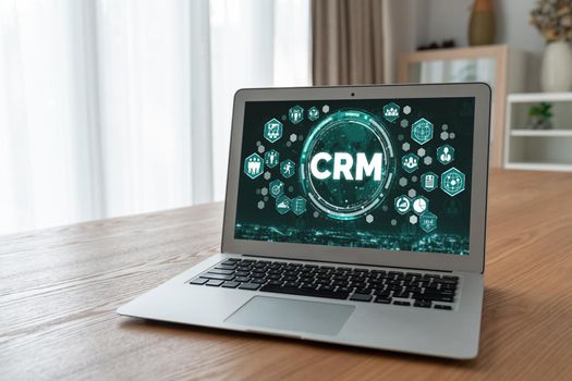 Customer relationship management system on modish computer for CRM business and enterprise