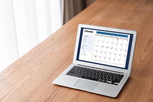 Calendar on computer software application for modish schedule planning for personal organizer and online business