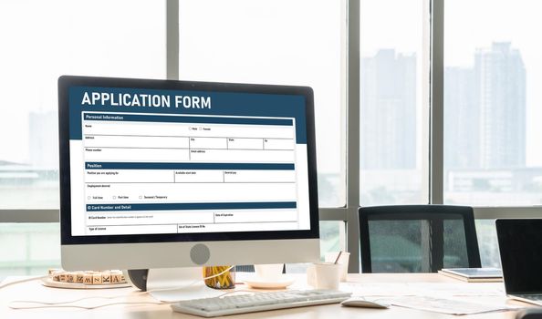 Online application form for modish registration on the internet website
