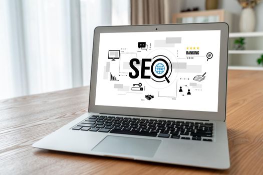 SEO search engine optimization for modish e-commerce and online retail business showing on computer screen