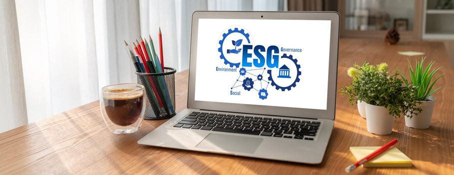 ESG environmental social governance policy for modish business to set a standard to achieve high ESG score