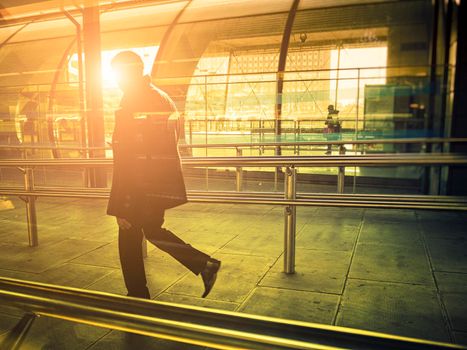 Man walking in airport