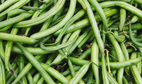 A heap of green runner beans