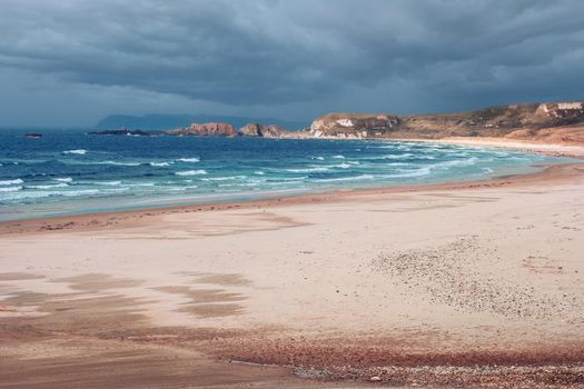 view on White Park Bay near Ballycastle, County Antrim along the Giants Causeway Coastal Route, Northern Ireland