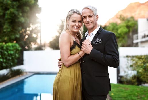 Portrait of a mature couple out on a romantic date.