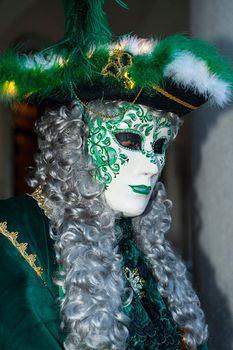 VENICE, ITALY - Febrary 6 2018: The masks of the Venice carnival 2018