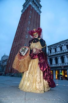 VENICE, ITALY - Febrary 6 2018: The masks of the Venice carnival 2018