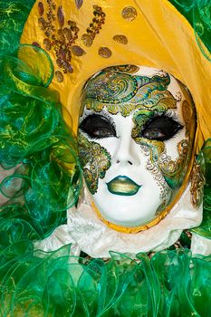 VENICE, ITALY - Febrary 7 2018: The masks of the Venice carnival 2018
