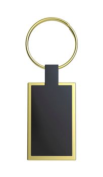 Black keyring isolated on white background, front view