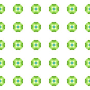 Ikat repeating swimwear design. Green unusual boho chic summer design. Watercolor ikat repeating tile border. Textile ready pleasing print, swimwear fabric, wallpaper, wrapping.