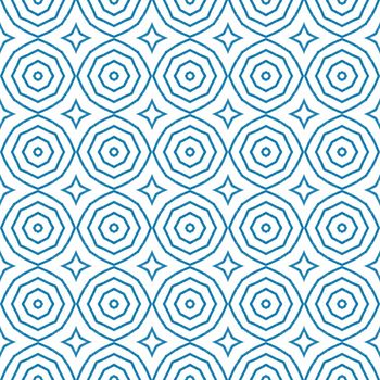 Medallion seamless pattern. Blue symmetrical kaleidoscope background. Textile ready emotional print, swimwear fabric, wallpaper, wrapping. Watercolor medallion seamless tile.