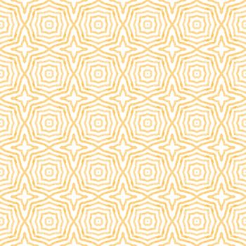 Textured stripes pattern. Yellow symmetrical kaleidoscope background. Trendy textured stripes design. Textile ready awesome print, swimwear fabric, wallpaper, wrapping.