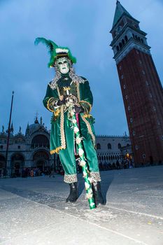 VENICE, ITALY - Febrary 6 2018: The masks of the Venice carnival 2018