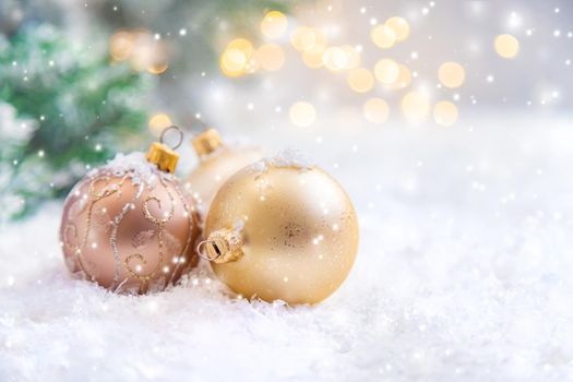 Merry Christmas Holidays greeting card background. Selective focus. nature.