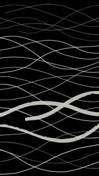Abstract Marker Hand Drawn Background Texture. Background Illustration Wavy Lines in Doodle Style Hand Drawn Sketch Art. White Waves on Black Background.