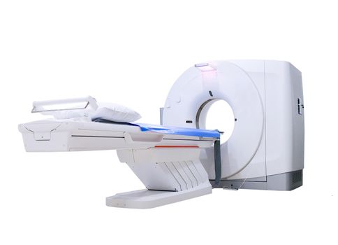 multi detector CT Scanner ( Computed Tomography ) isolated on white background. Clipping path.