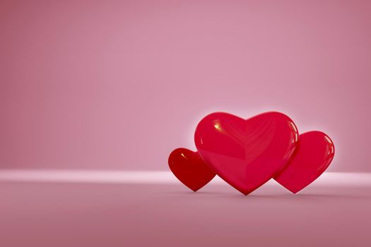 3D rendering of the Heart isolated on pink background valentine concept. clipping path.