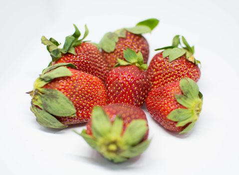 group of Strawberry isolated on white background.