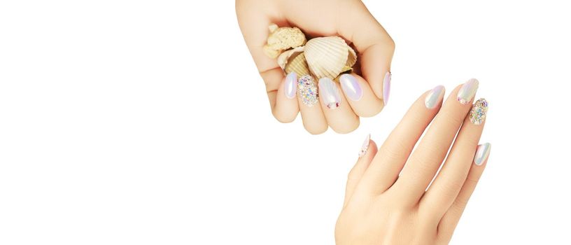 Nail polish trends. Woman with stylish manicure.