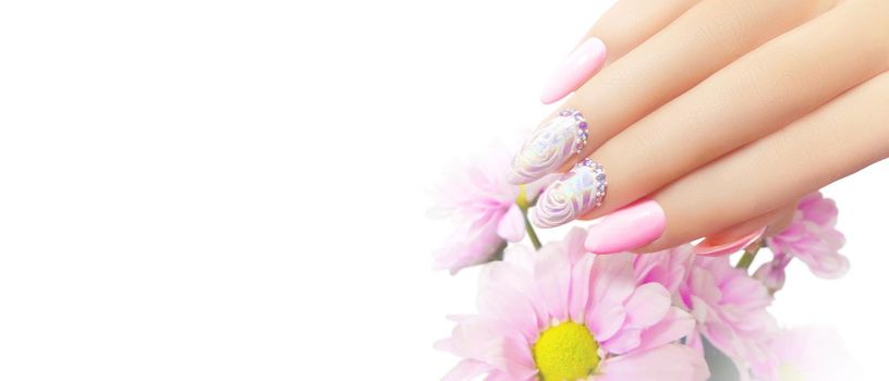 Nail polish trends. Woman with stylish manicure.