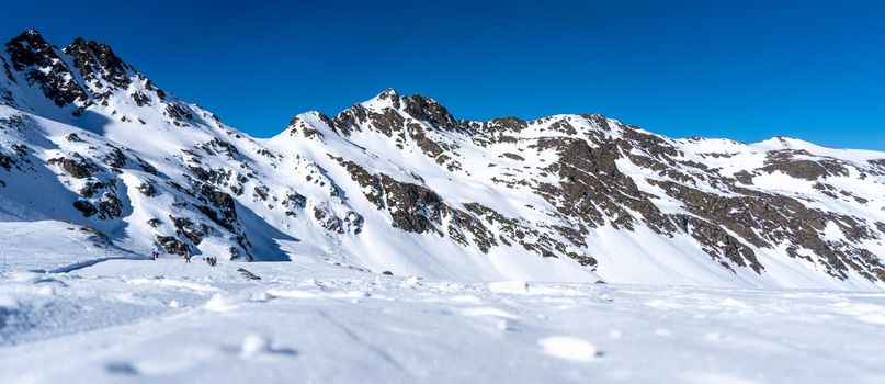 Panoramic view of a ski slope at the Ordino resort