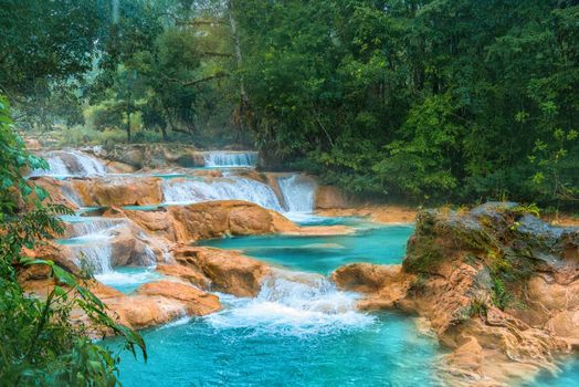 Waterfall Agua Azul, Chiapas. Located in Mexico