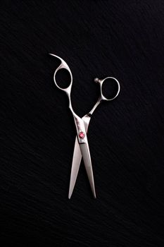 Hairdresser Accessories, Razor for cutting hair with copy space on black background