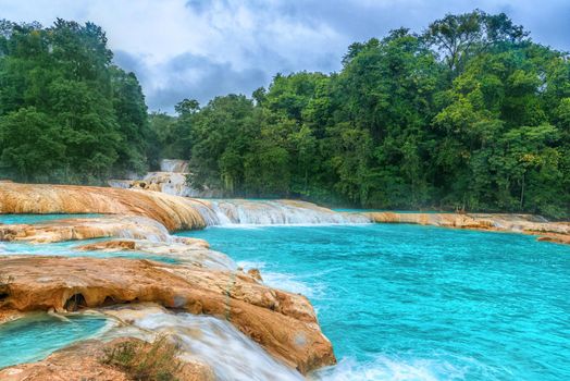 Waterfall Agua Azul, Chiapas. Located in Mexico