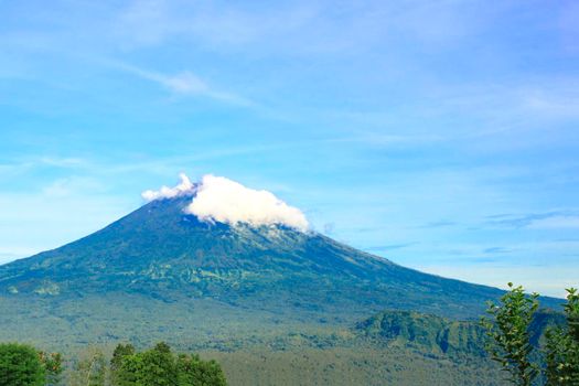 Pura Lempuyang temple with Mount Agung in the background in Bali, Indonesia. balinese culture