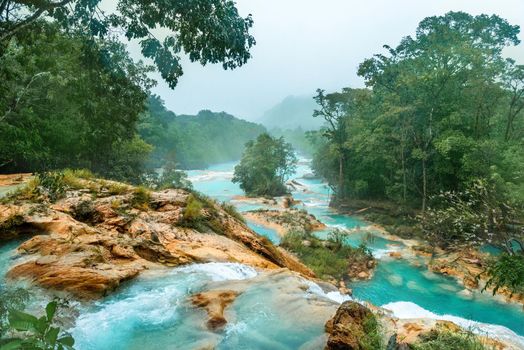 Waterfall Agua Azul, Chiapas. Located in Mexico