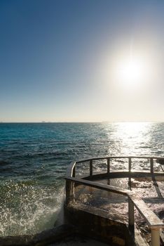 Sea pier on the island of Mujeres. Mexico. ISLA MUJERES,